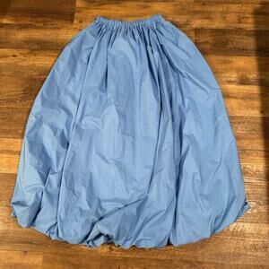 by Anthropologie Bubble Hem Skirt M Dusty Sky Blue Elastic Waist Pockets READ